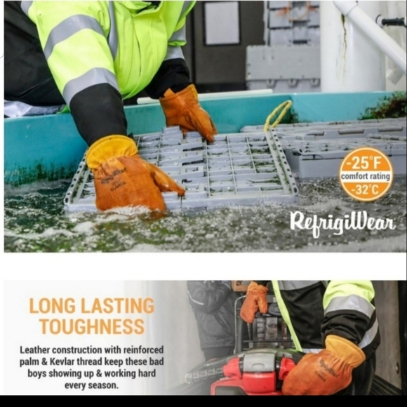 NEW! Refrigiwear Leather dipped mitts sz SMALL - Picture 5 of 6